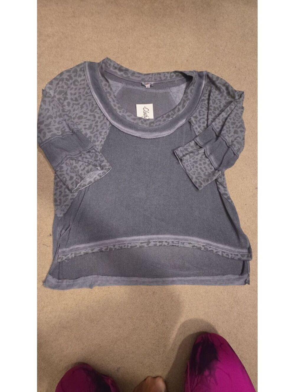 NWT POL Grey Leopard Shirt
